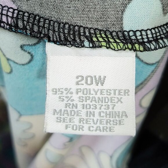 Dressbarn Boatneck Dress 3/4 Sleeves Bright Print Stretch Women's Size 20W - Picture 6 of 7